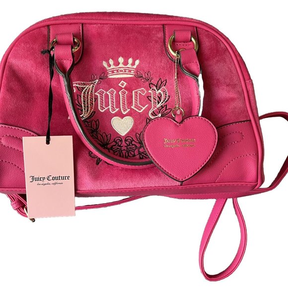 Juicy Couture Handbags - Juicy Couture Bag HOT PINK FREE LOVE HERITAGE Bowler Bag